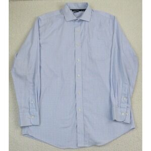 Lauren Ralph Lauren Shirt Men 16.5 34/35 Dress Shirt Blue with White Graph Check